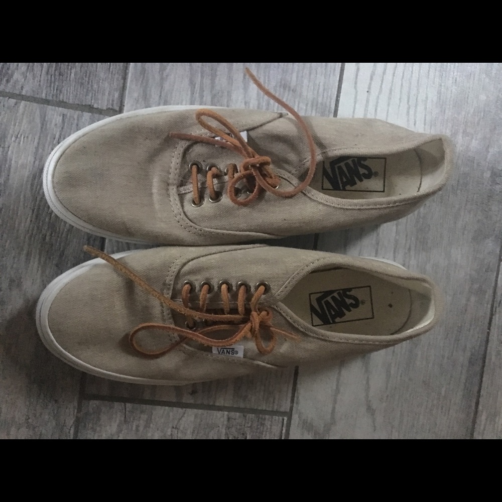 Beige Vans with Brown Suede Laces worn once! EUC
